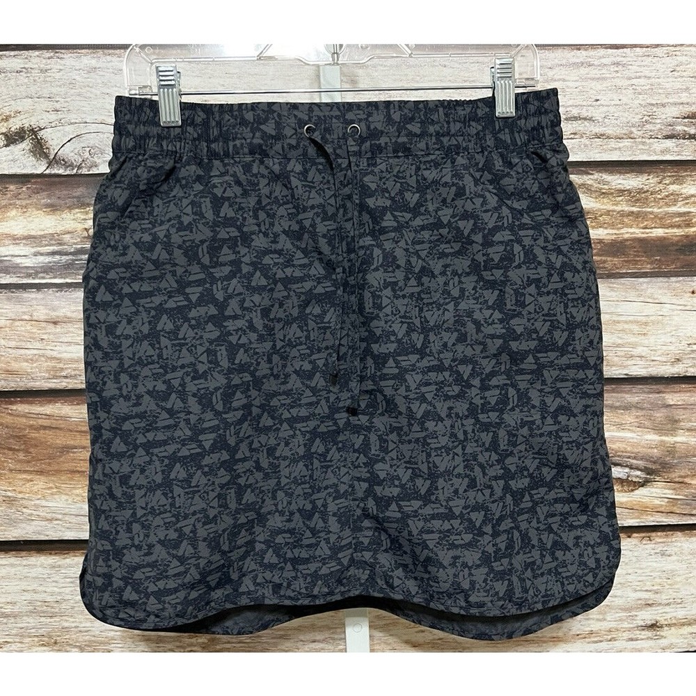 Duluth Trading Co. Women’s Gray Print Skirt Skort Size Small Drawstring